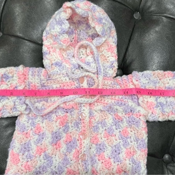 Handmade, Beautiful Hand Knit Baby Cardigan Sweater Coat - Picture 9 of 9
